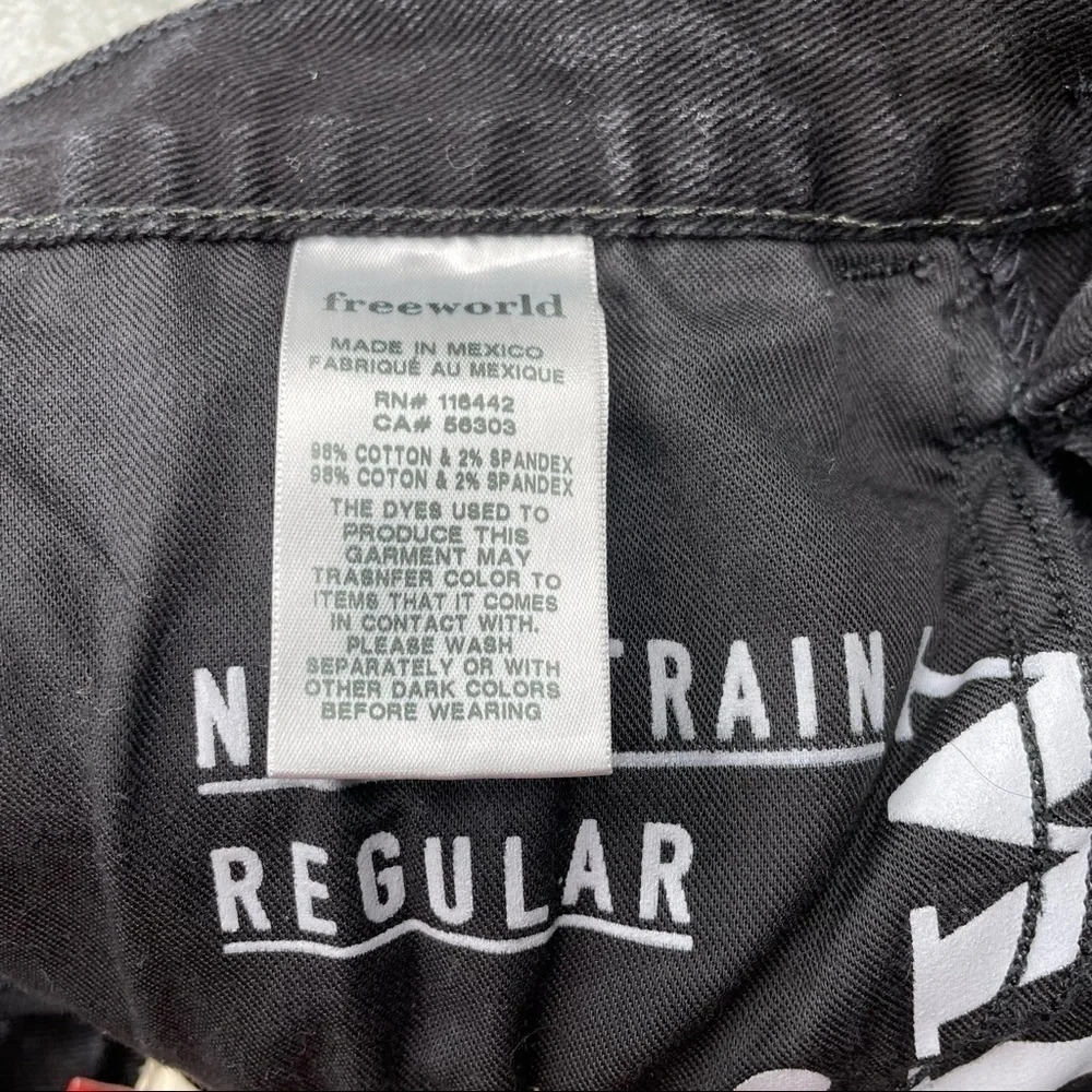 Free World Night Train Regular Black Jeans Size 28 Skater Zumiez Men's Denim